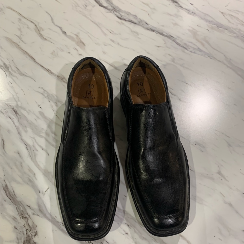 George Men's Black Slip-On Loafers